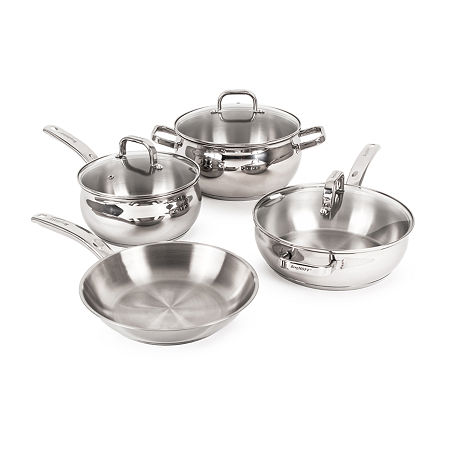 BergHOFF Belly Shape 18/10 Stainless Steel 7-pc. Cookware Set, One Size, Silver