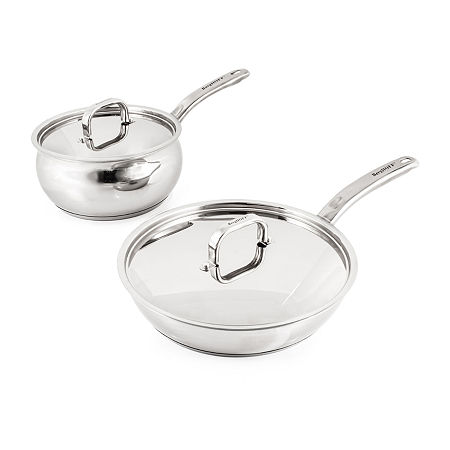 BergHOFF Belly Shape 18/10 Stainless Steel 3-pc. Cookware Set, One Size, Silver