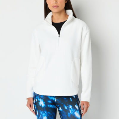 Xersion Womens Teddy Sherpa Long Sleeve Quarter-Zip Pullover