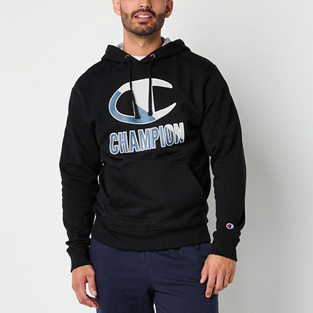 Champion Powerblend Fleece Mens Long Sleeve Hoodie, Large, Black