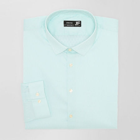 J. Ferrar Ultra Comfort Mens Big & Tall Stretch Fabric Wrinkle Free Long Sleeve Dress Shirt, 19-19.5 38-39, Blue
