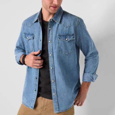 Frye and Co. Mens Long Sleeve Regular Fit Button-Down Shirt