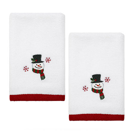 Avanti Winter Snowman 2-pc. Fingertip Towel, One Size, White