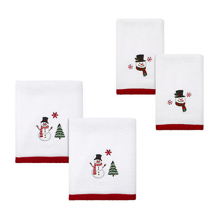 Avanti Winter Snowman 2-pc. Fingertip Towel, One Size, White