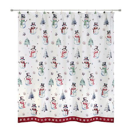 Avanti Winter Snowman Shower Curtain, One Size, White