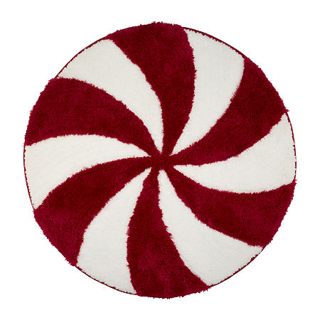 Avanti Peppermint Candy Bath Rug, One Size, Red