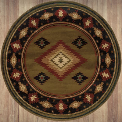 Covington Home Harlow Southwest Lodge 8'X8' Indoor Round Area Rug