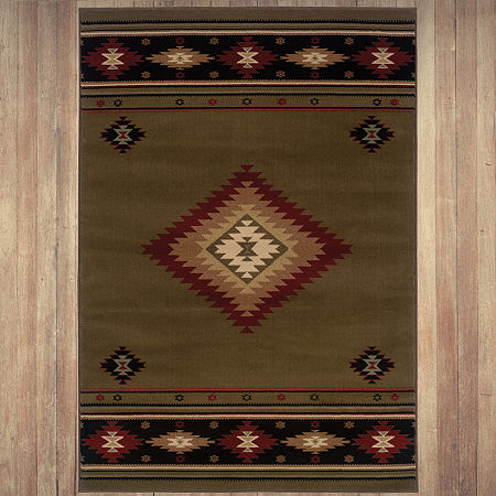 Covington Home Harlow Southwest Lodge 46X65 Indoor Rectangular Accent Rug, One Size, Green