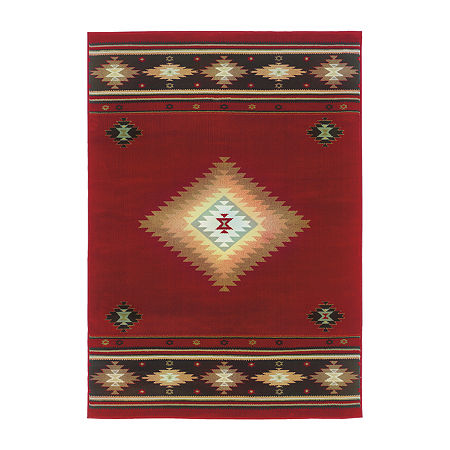 Covington Home Harlow Southwest Lodge Indoor Rectangular Area Rug, One Size, Red