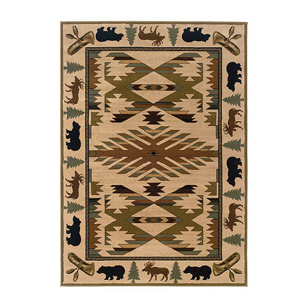 Covington Home Harlow Cabin Hearth 46X65 Indoor Rectangular Accent Rug, One Size, Green