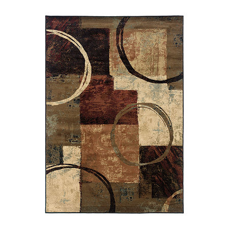 Covington Home Harlow Abstract Color Block 46X65 Indoor Rectangular Accent Rug, One Size, Brown