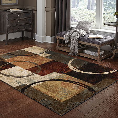 Covington Home Harlow Abstract Color Block Indoor Rectangular Area Rug, One Size, Brown