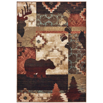 Covington Home Willow Patchwork Lodge 46"X65" Indoor Rectangular Accent Rug