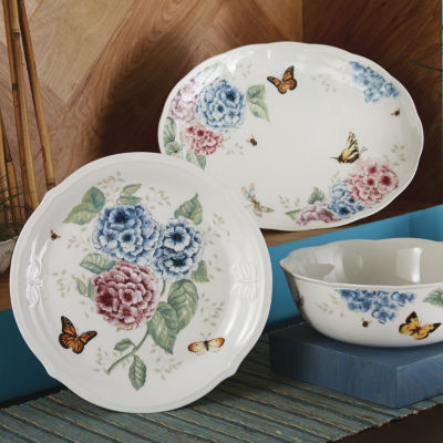 Lenox Butterfly Meadow Hydrangea Porcelain Serving Bowl