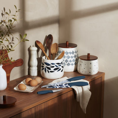 Lenox Blue Bay Porcelain 3pc Canister Set, Color: White - JCPenney