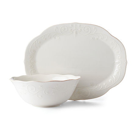 Lenox French Perle White 2-pc. Stoneware Serving Set, One Size, White