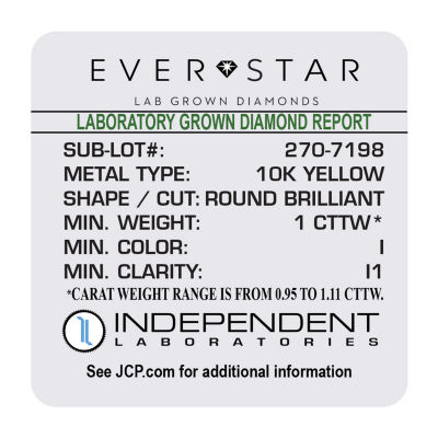 H-I / I1) Womens 1 CT. T.W. Lab Grown White Diamond 10K White Gold 21.9mm Hoop Earrings