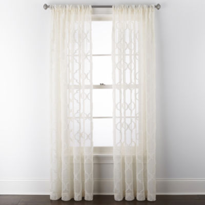 JCPenney Home Zuri Sheer Rod Pocket Single Curtain Panel JCPenney