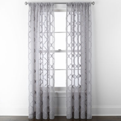 JCPenney Home Zuri Sheer Rod Pocket Single Curtain Panel JCPenney