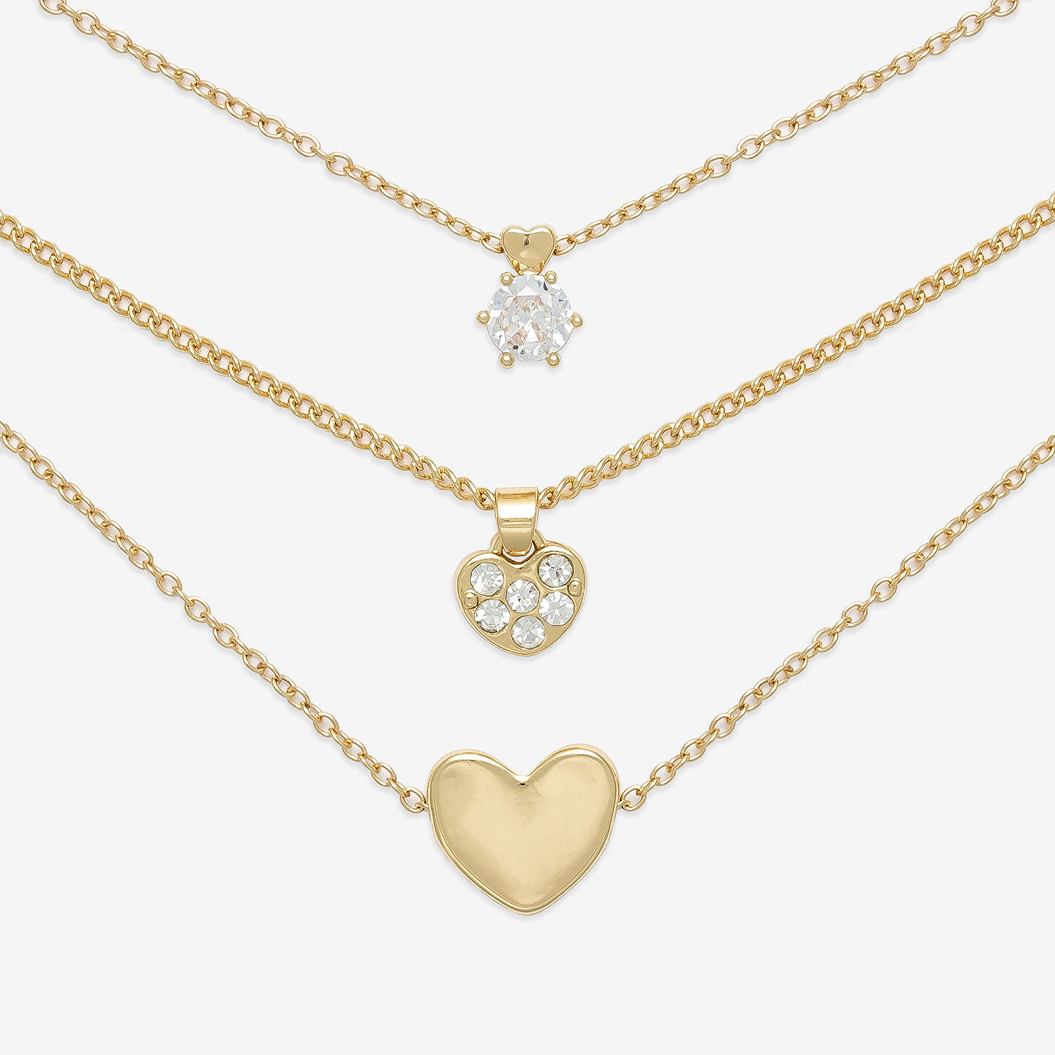 Mixit Hypoallergenic 3-pc. Heart Jewelry Set, Color: Goldtone - JCPenney