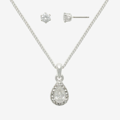 Mixit Womens Cubic Zirconia Hypoallergenic 2-pc. Jewelry Set