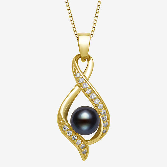 Womens Dyed White Cultured Freshwater Pearl 14K Gold Over Silver Pendant Necklace