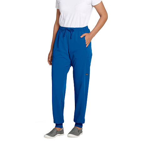 Jockey 2481 Womens Stretch Fabric Scrub Pants, Petite Medium, Blue