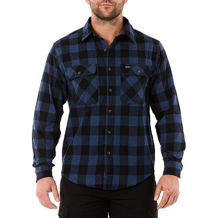 Smiths Workwear Mens Regular Fit Long Sleeve Flannel Shirt, Xx-large, Blue