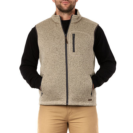 Smiths Workwear Sherpa Lined Sweater Mens Fleece Vest, Large, Brown