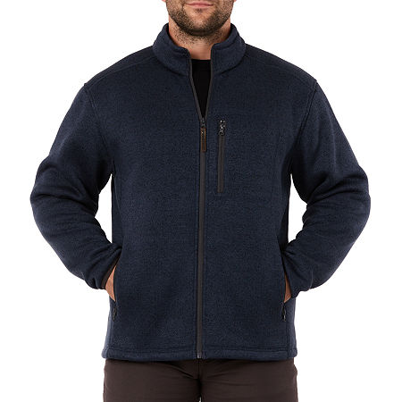 Smiths Workwear Sherpa Lined Mock Neck Sweater Fleece Mens Fleece Lined Jacket, Xx-large, Blue