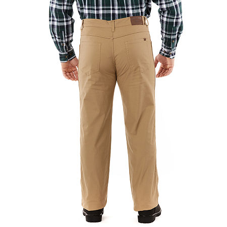 Smiths Workwear Print Fleece Lined 5 Pocket Canvas Mens Regular Fit Workwear Pant, 36 32, Brown