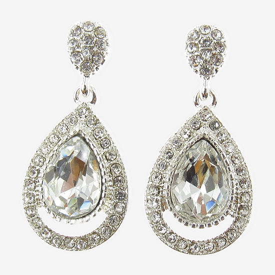 Vieste Rosa Crystal Round Drop Earrings