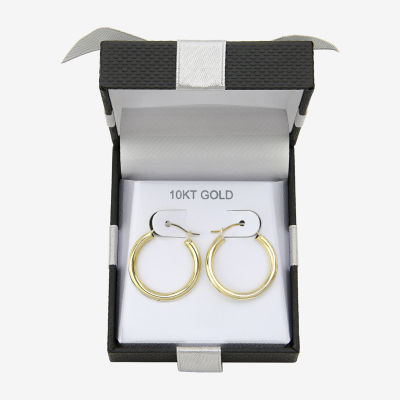 Womens 10K Gold 22mm Round Hoop Earrings