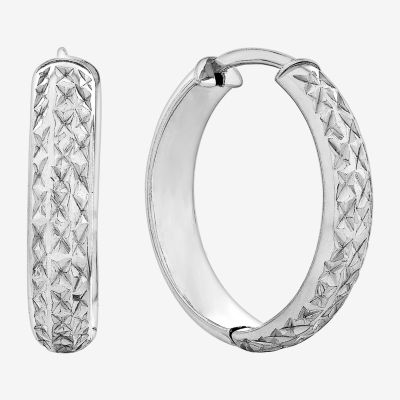 Sterling Silver 25mm Heart Hoop Earrings