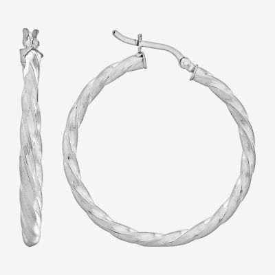 Sterling Silver 36mm Hoop Earrings