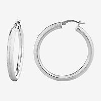 Sterling Silver 38mm Hoop Earrings, One Size