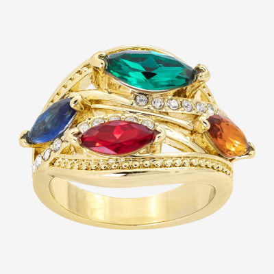 Sparkle Allure Crystal 14K Gold Over Brass Cocktail Ring JCPenney