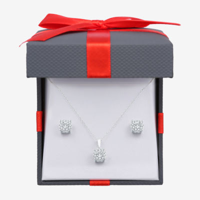 1 CT. T.W. Natural White Diamond Sterling Silver 2-pc. Jewelry Set