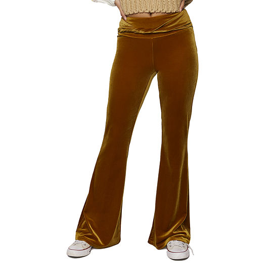 Forever 21-Juniors Velvet Womens Flare Pull-On Pants, Color: Brown ...