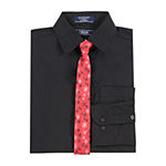 IZOD Little & Big Boys Point Collar Long Sleeve Stretch Fabric Shirt + Tie Set