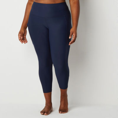 Xersion Womens High Rise Quick Dry Cropped Legging, Color: Navy Platoon -  JCPenney