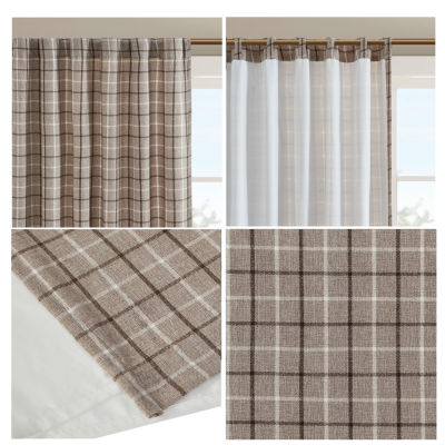 Madison Park Salford 50"W X 84"L Light-Filtering Tab Top Single Curtain Panel