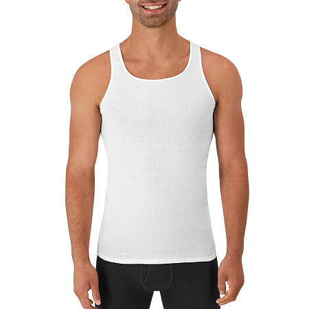 Hanes Comfortsoft Mens 4 Pack Tank, Large, White