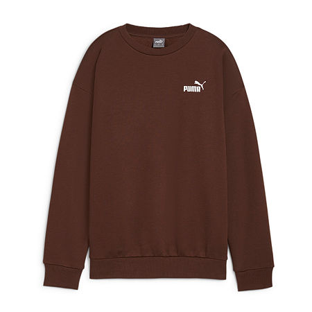 PUMA Womens Crew Neck Long Sleeve Sweatshirt, X-small, Brown