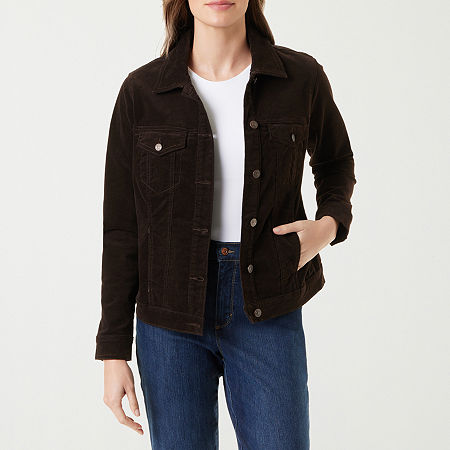 Gloria Vanderbilt Lightweight Womens Petite Jacket, Petite Medium, Brown