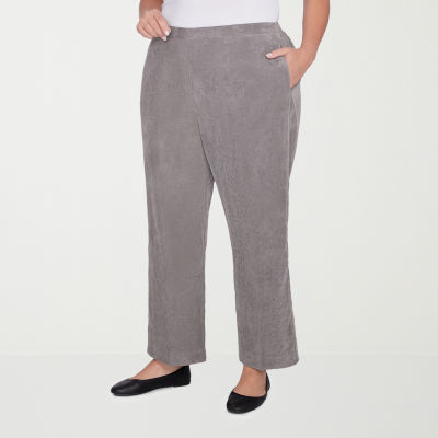 Alfred Dunner Copenhagen Womens Comfort Waistband Straight Corduroy Pant