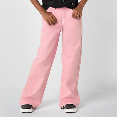 Thereabouts Little & Big Girls Wide Leg Jean, 16, Pink