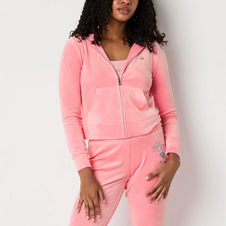 Juicy By Juicy Couture Hooded Lightweight Womens Juniors Casual Track Jacket, X-large, Pink