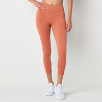 Xersion EverRestore Womens High Rise Moisture Wicking Cropped Legging, Large, Brown