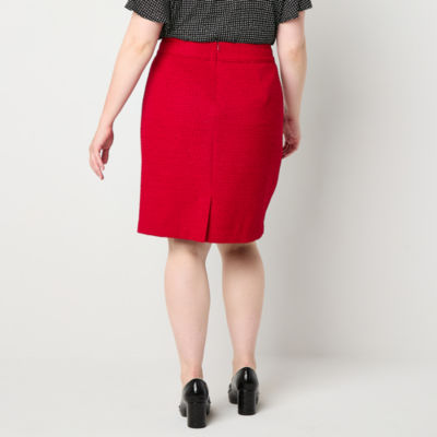 Liz Claiborne Womens Mid Rise Pencil Skirt-Plus